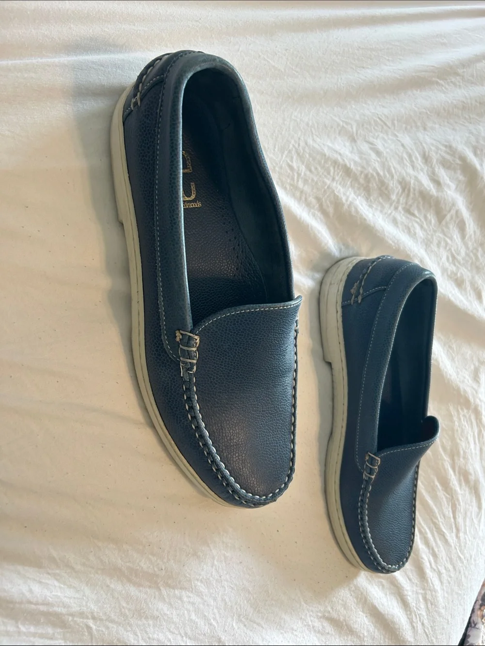 Allen Edmonds Navy Blue Leather Slip-On Loafers
